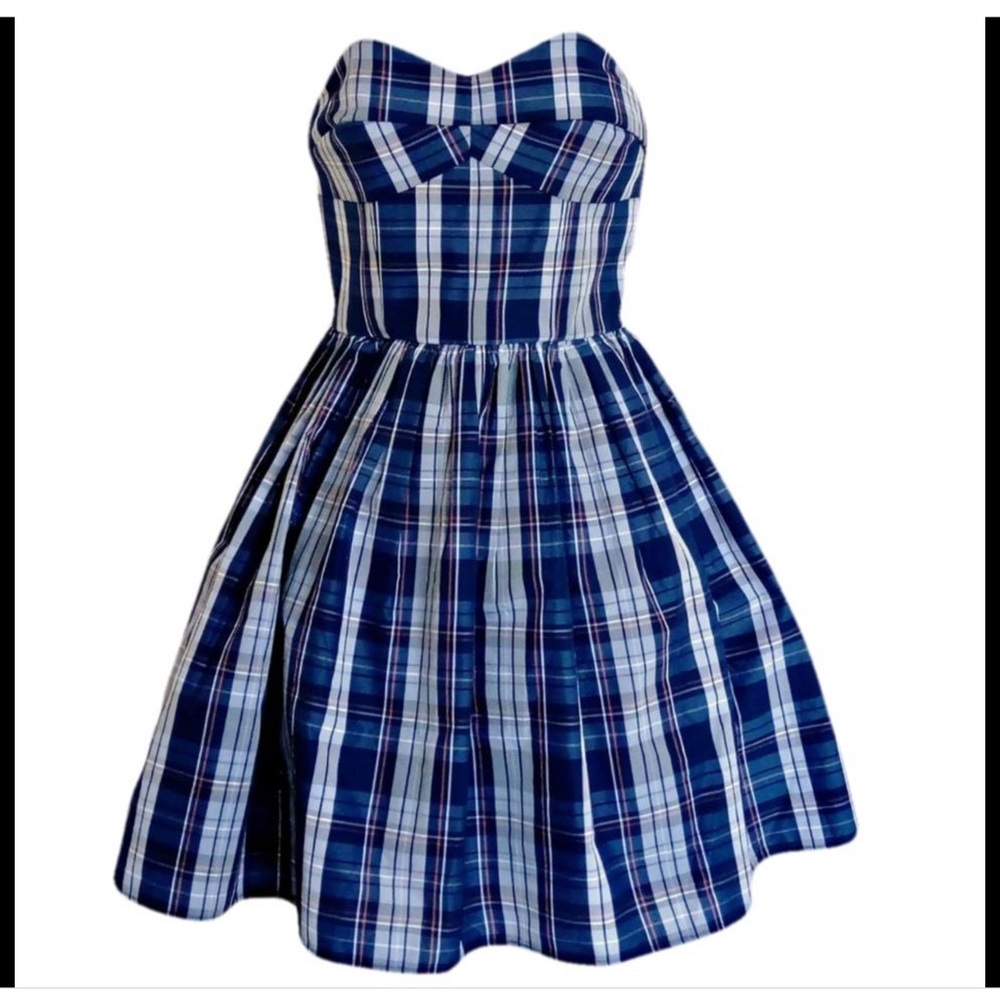 Jack Wills Blue‎ Strapless Sweetheart Skater Dress